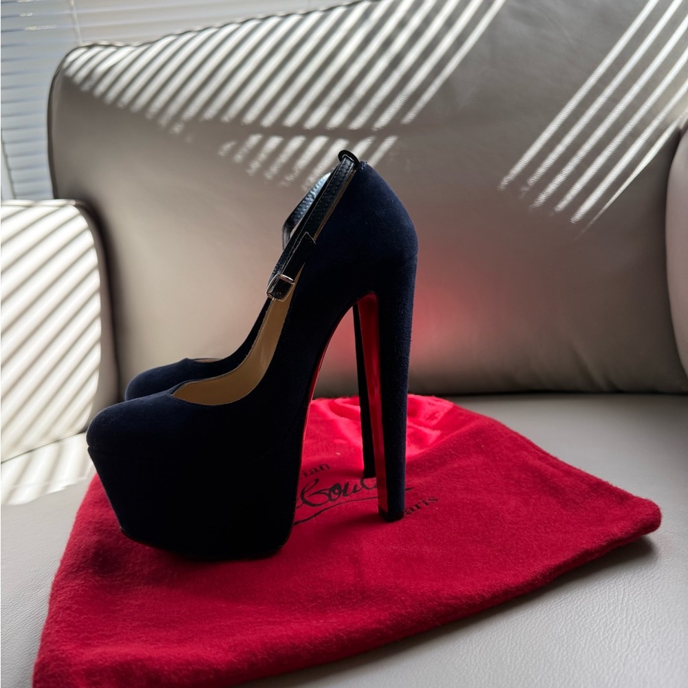 Christian Louboutin Navy Blue Platform Heels